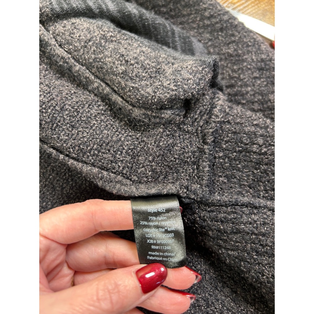 BAREFOOT‎ DREAMS CozyChic Lite Circle Cardigan Charcoal XS/S - Picture 6 of 7